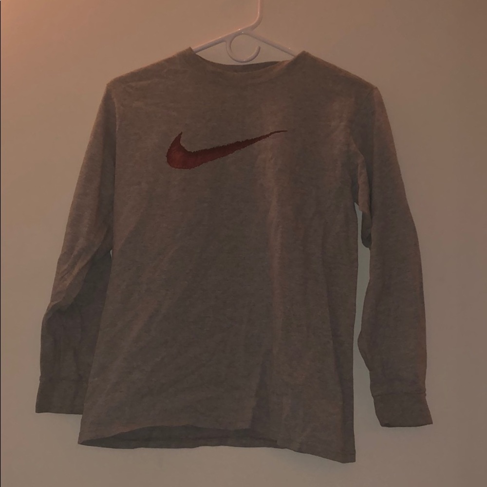 Nike red logo long sleeve